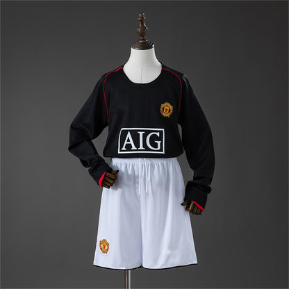 2007-08 Manchester United Away Retro Long Sleeve Kids SIZE 16-28