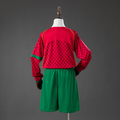 2004 Portugal Home Retro Long Sleeve Kids SIZE 16-28
