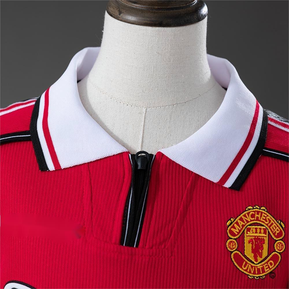 1998-99 Manchester United Home Retro Long Sleeve Kids SIZE 16-28