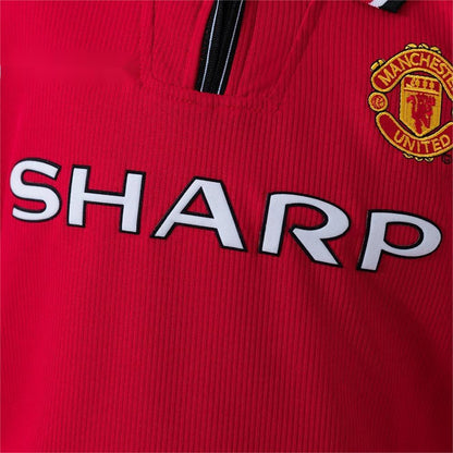 1998-99 Manchester United Home Retro Long Sleeve Kids SIZE 16-28