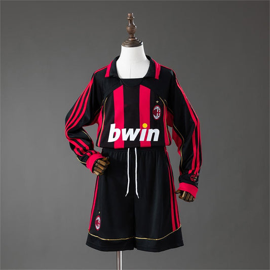 2006-07 AC Milan Home Retro Long Sleeve Kids SIZE 16-28
