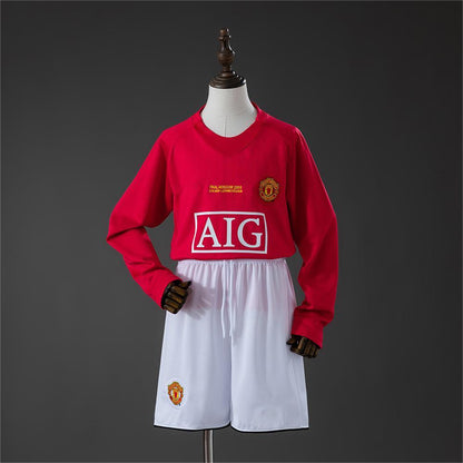 2007-08 Manchester United Home Retro Long Sleeve Kids SIZE 16-28