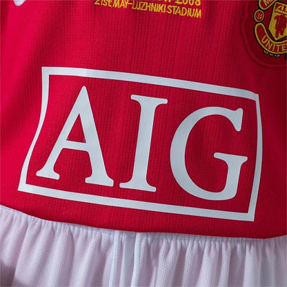 2007-08 Manchester United Home Retro Long Sleeve Kids SIZE 16-28