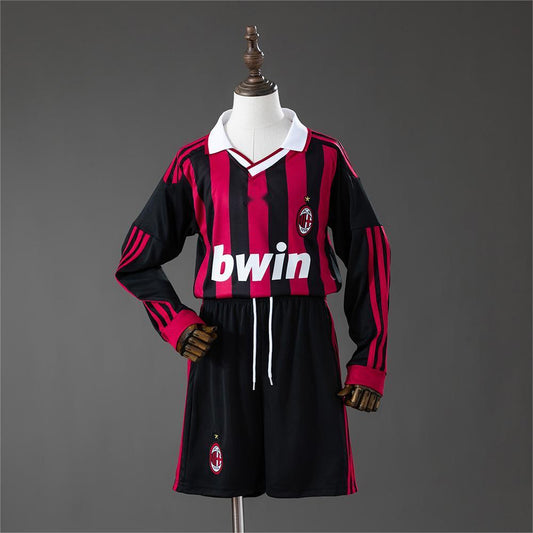 2009-10 AC Milan Home Retro Long Sleeve SIZE 16-28