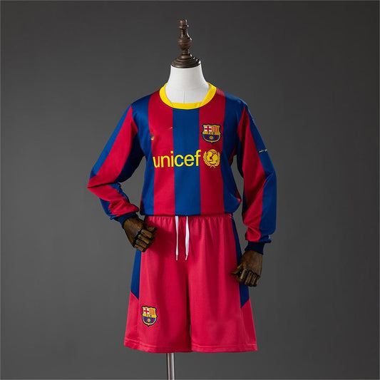 2010-11 Barcelona Home Retro Long Sleeve Kids SIZE 16-28