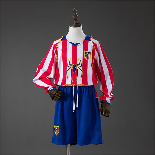 2004-05 Atletico Madrid Home Retro Long Sleeve Kids SIZE 16-28