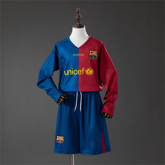 2008-09 Barcelona Home Retro Long Sleeve Kids SIZE 16-28