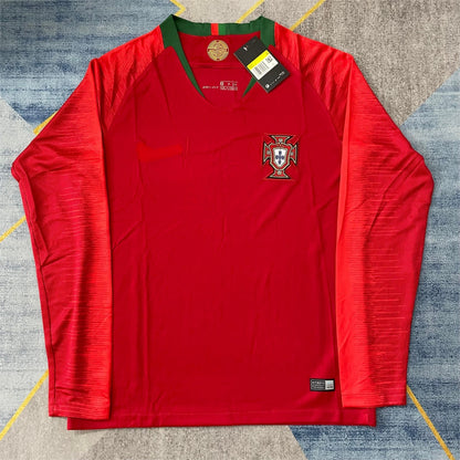 2018 Portugal Home Retro Long Sleeve S-2XL
