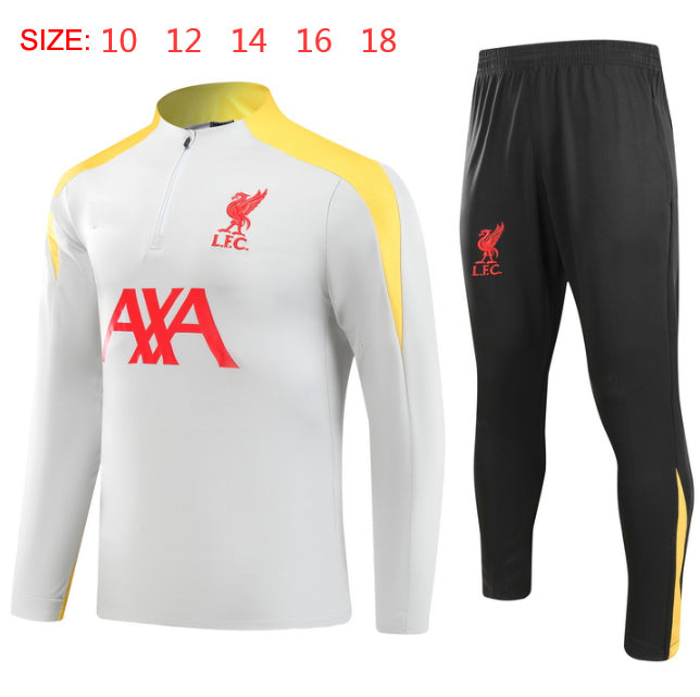 2024-25 Liverpool Grey Training Suit Kids Size 10-18