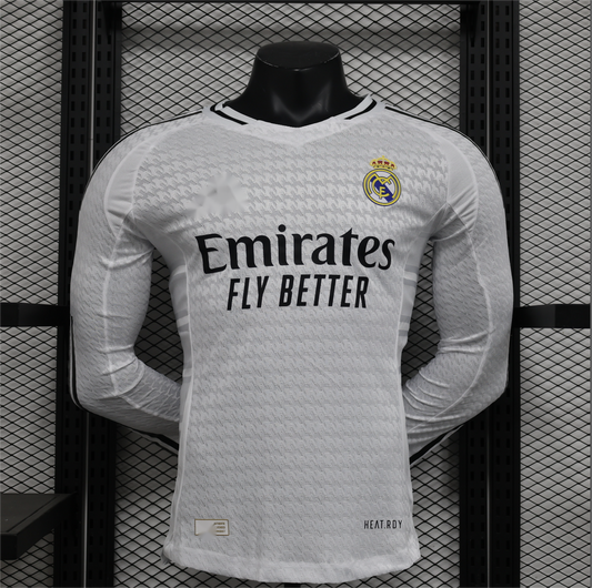 2024-25 Real Madrid Home Manga Larga Jugador S-2XL