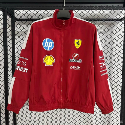 2026 F1 Ferrari Red Full Zipper Windbreaker S-2XL