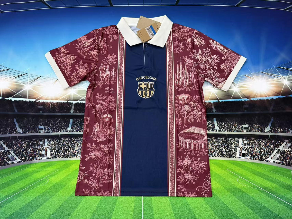 2026-27 Barcelona Burgundy Polo Collar  Special Edition S-2XL