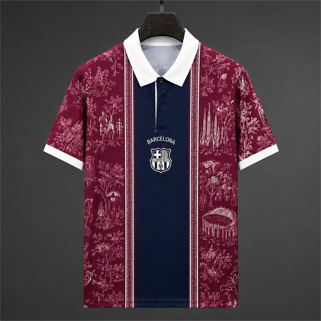 2026-27 Barcelona Burgundy Polo Collar  Special Edition S-2XL