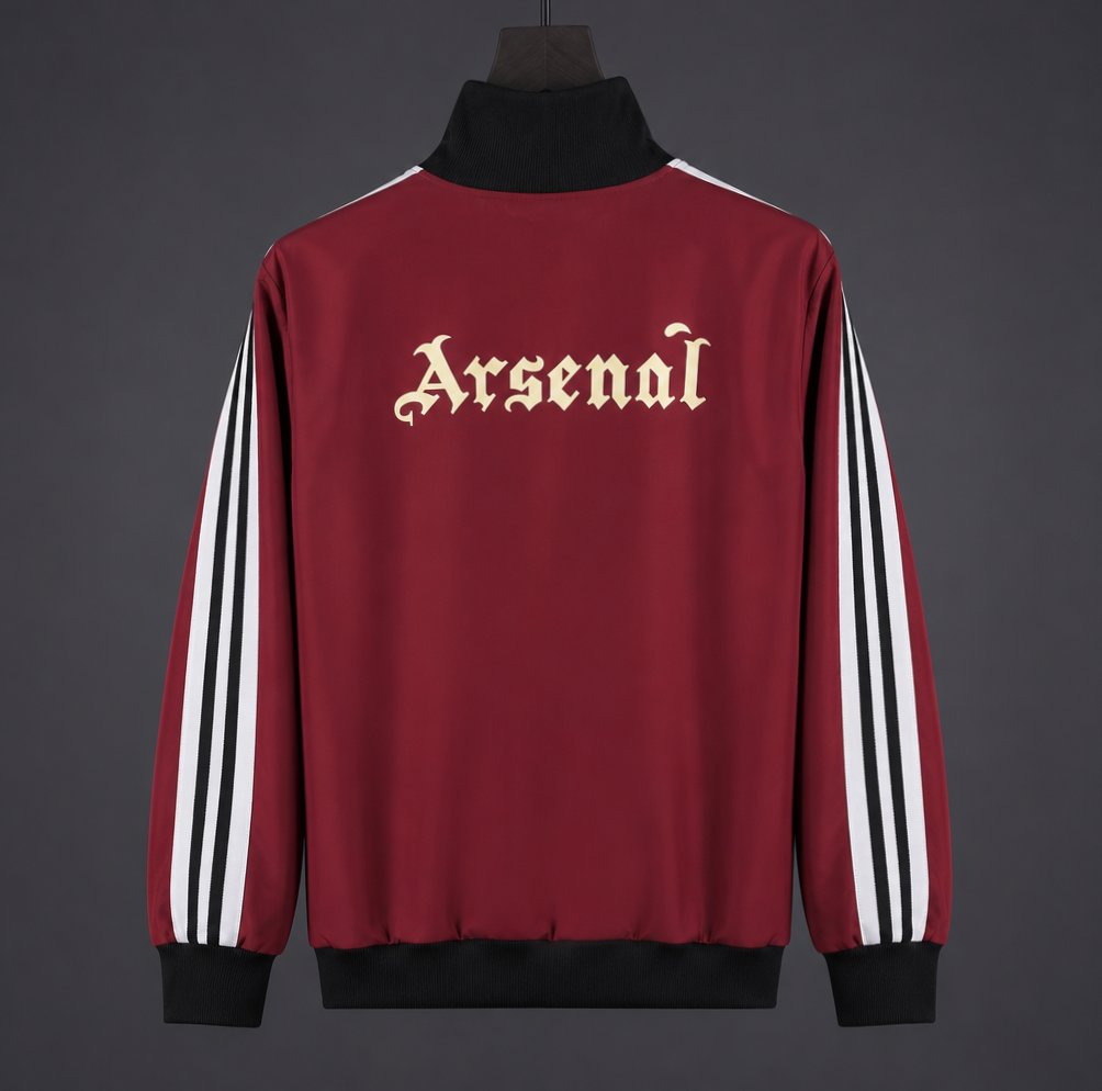 2026-27 Arsenal Track Jacket Burgundy Black Full Zipper Windbreaker S-2XL