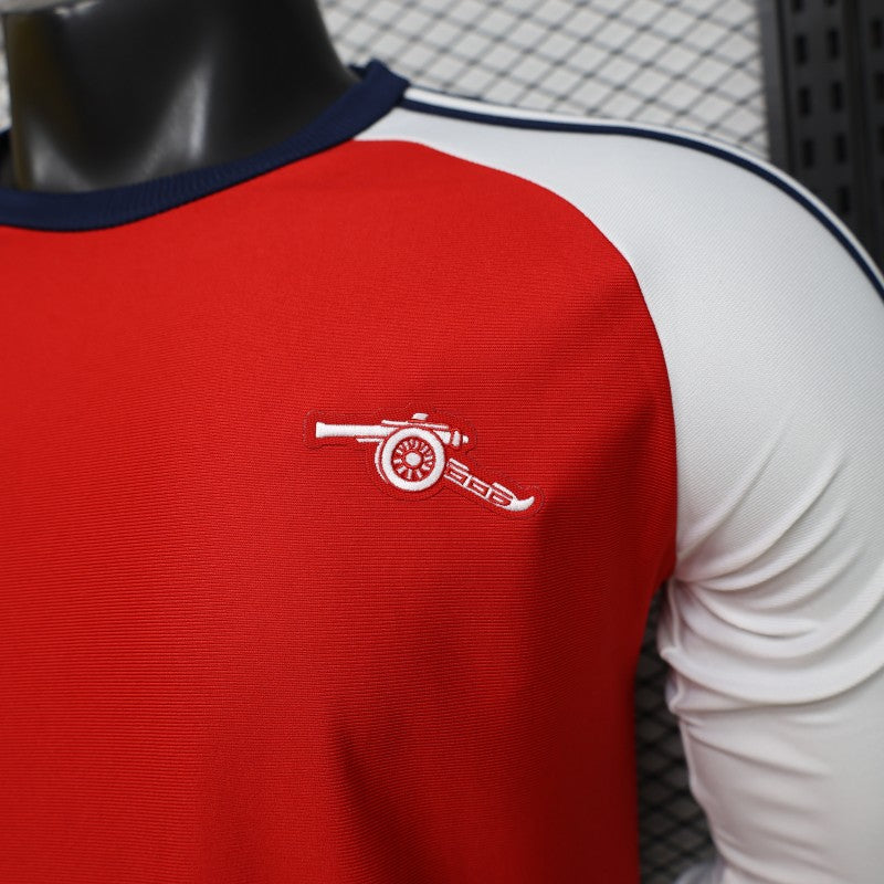 2026-27 Arsenal Originals Retro Red with White Long Sleeve Raglan Home Player S-3XL