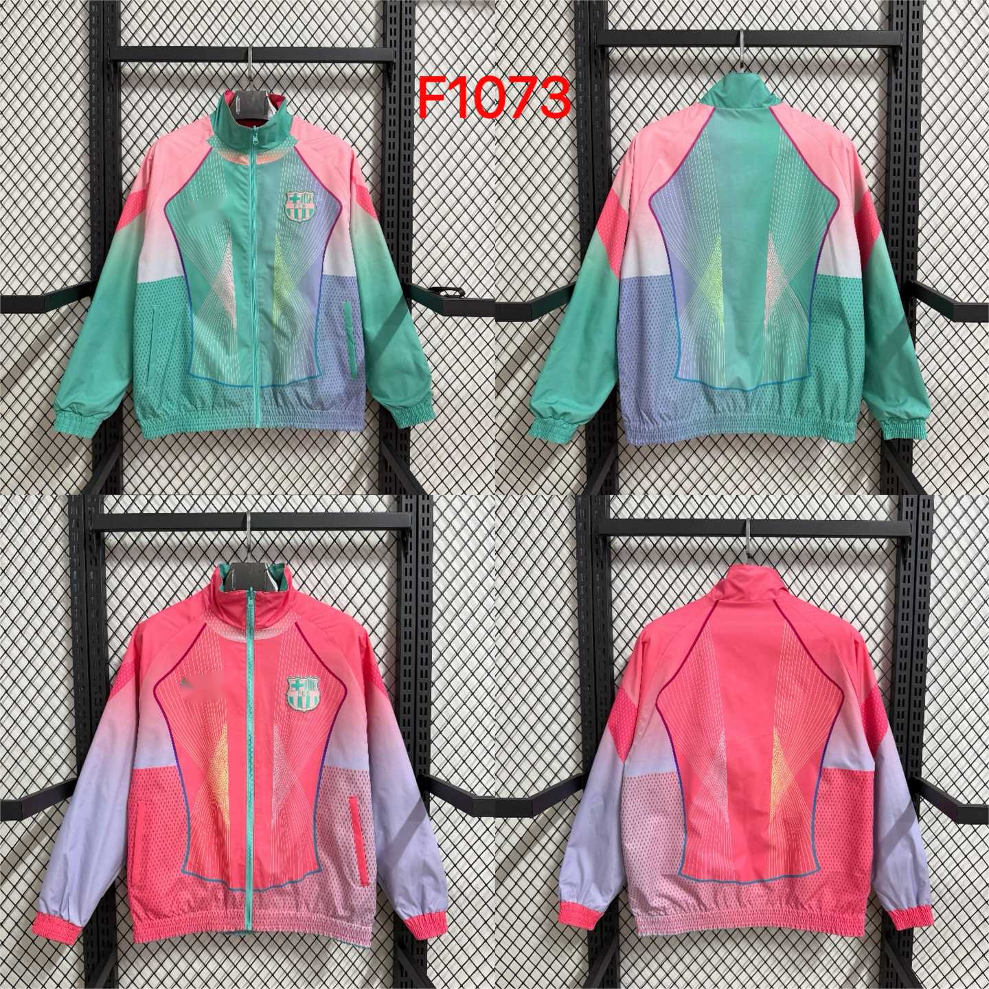 Cortavientos reversible impermeable edición especial rosa y verde 2025-26 del Barcelona