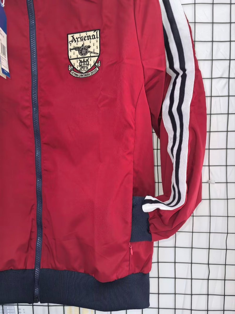 2026-27 Arsenal Track Jacket Burgundy Black Full Zipper Windbreaker S-2XL