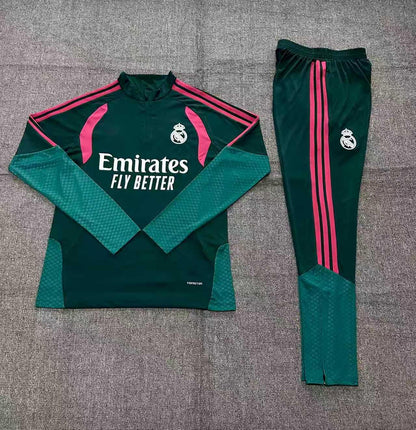 2026-27 Real Madrid dunkelgrüner Trainingsanzug Erwachsene oder Kinder