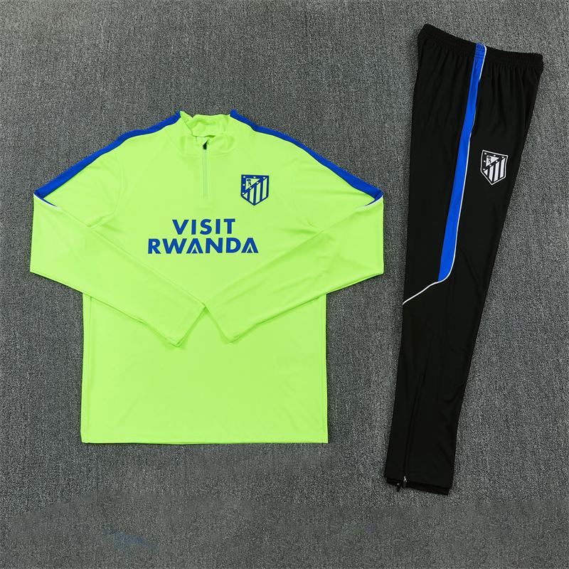 2026-27 Atlético Madrid fluorescent green Half Zip Training Suit Adults Or Children