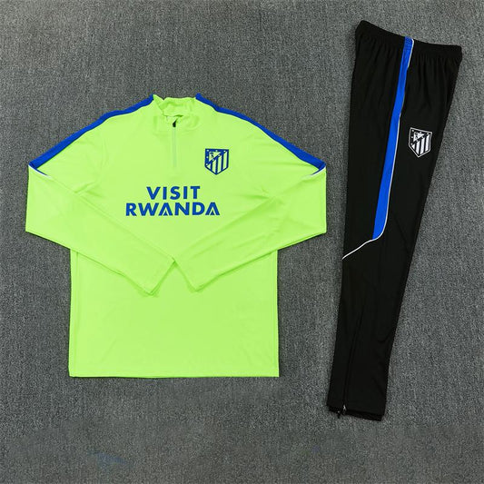 2026-27 Atlético Madrid fluorescent green Half Zip Training Suit Adults Or Children