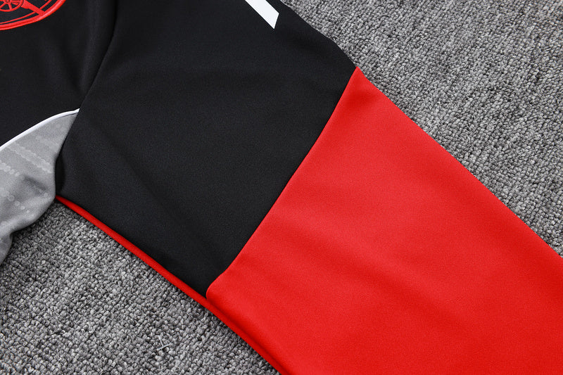 2025-26 Arsenal Black-Red-Green Adult long pull training suit S-2XL