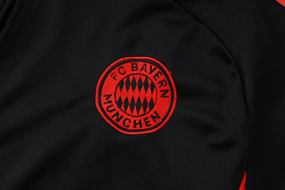 2025-26 Bayern Munich Black-Red-White Adult long pull training suit S-2XL