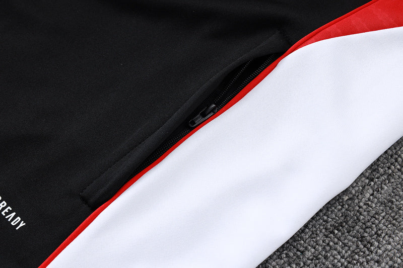 2025-26 Bayern Munich Black-Red-White Adult long pull training suit S-2XL