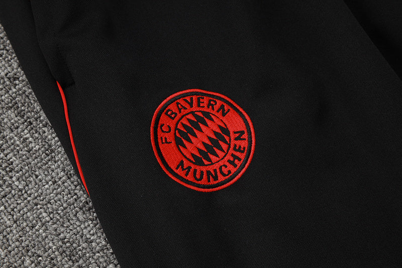 2025-26 Bayern Munich Black-White Adult long pull training suit S-2XL