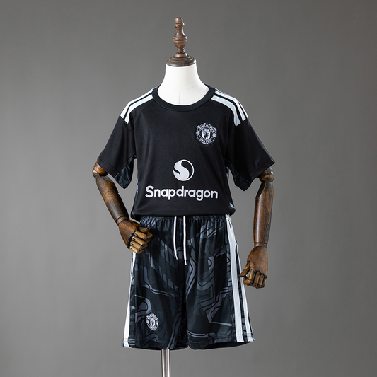 2026-27 Manchester United Torwart Heimtrikot Schwarz-Weiß Kinder 16-28