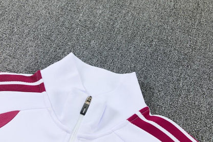 2026-27 Real Madrid White Dark Green Full Zipper Jacket Tracksuit S-2XL