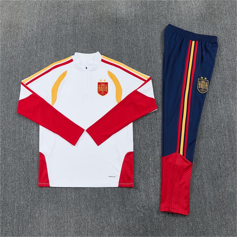 2026 Spain White 2-Stars Edition Training Suit Adults Or Children