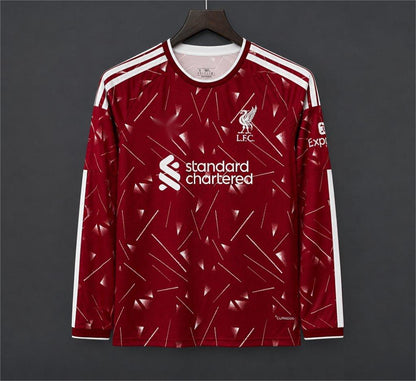 2026-27 Liverpool Home Red With Triangle Pattern Long Sleeve S-4XL