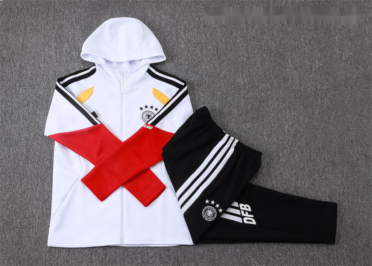 2026 Germany White Long Pull Training Suit Adults Or Children