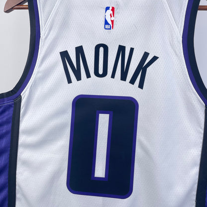 NBA 2024-25 Kings home white No. 0 Monk