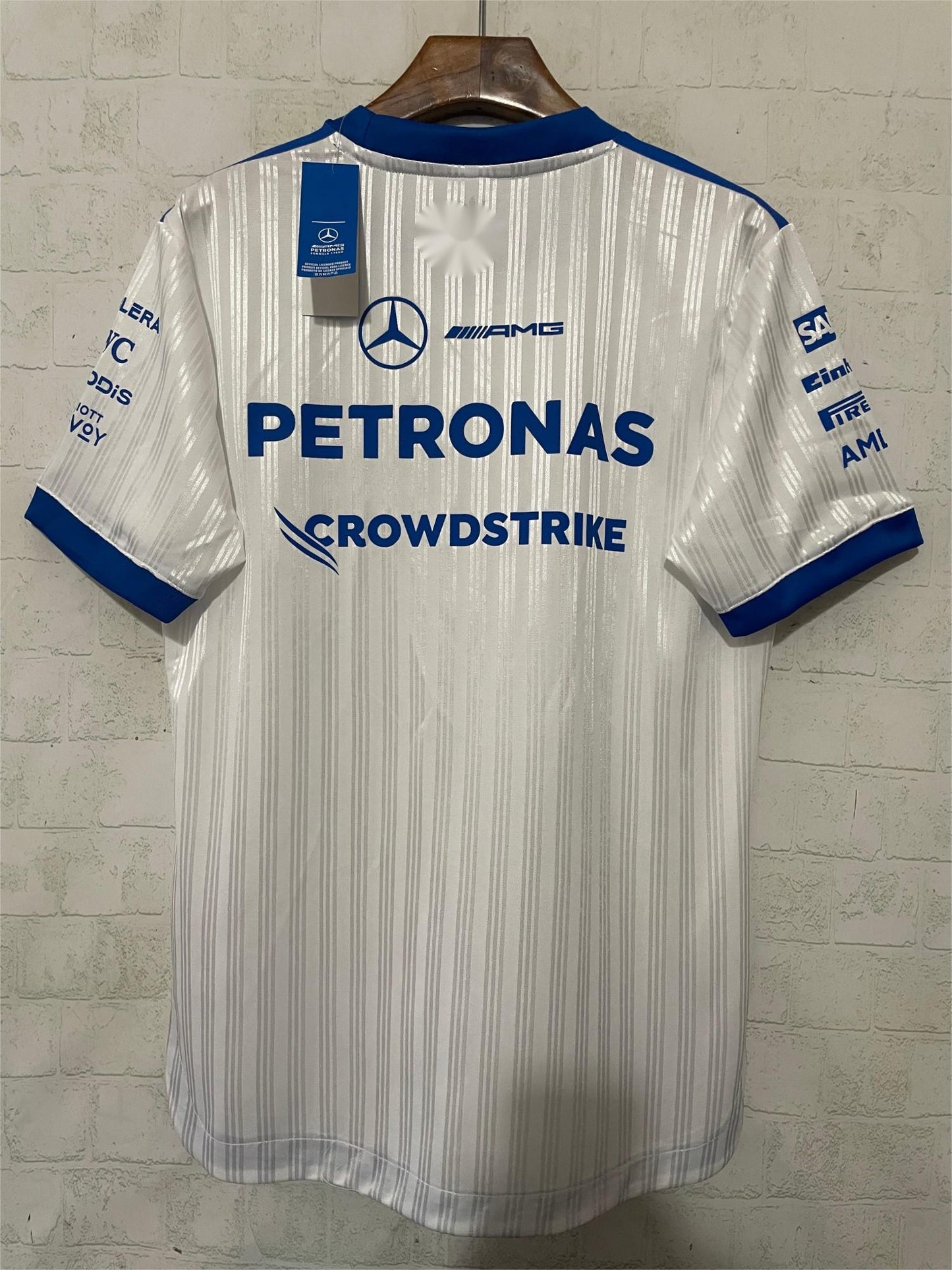 2026 F1 Mercedes Round Neck White Striped Racing Suit S-5XL