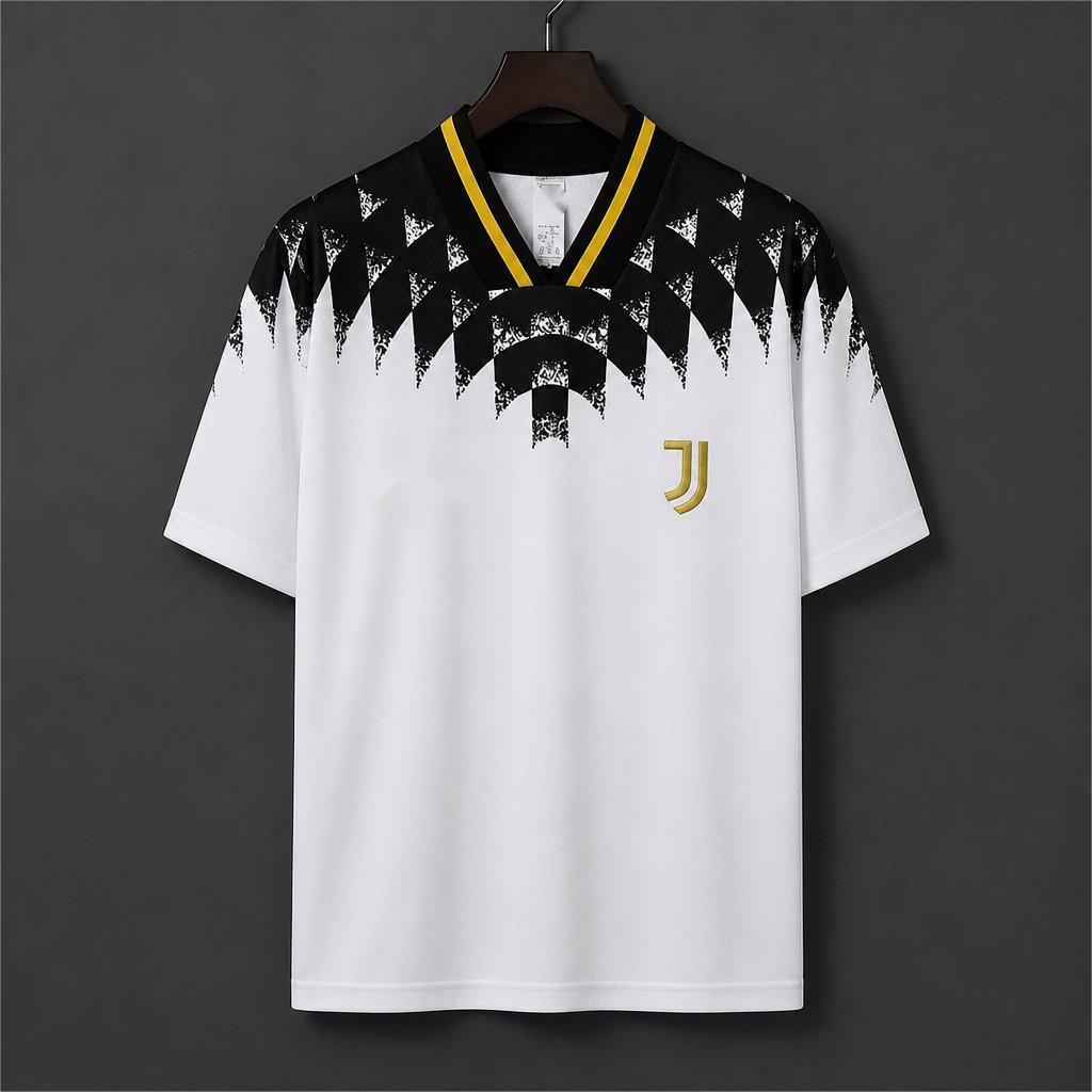 2026-27 Juventus White with Black Geometric Pattern 1994 Vintage Remake S-4XL
