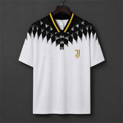 2026-27 Juventus White with Black Geometric Pattern 1994 Vintage Remake S-4XL