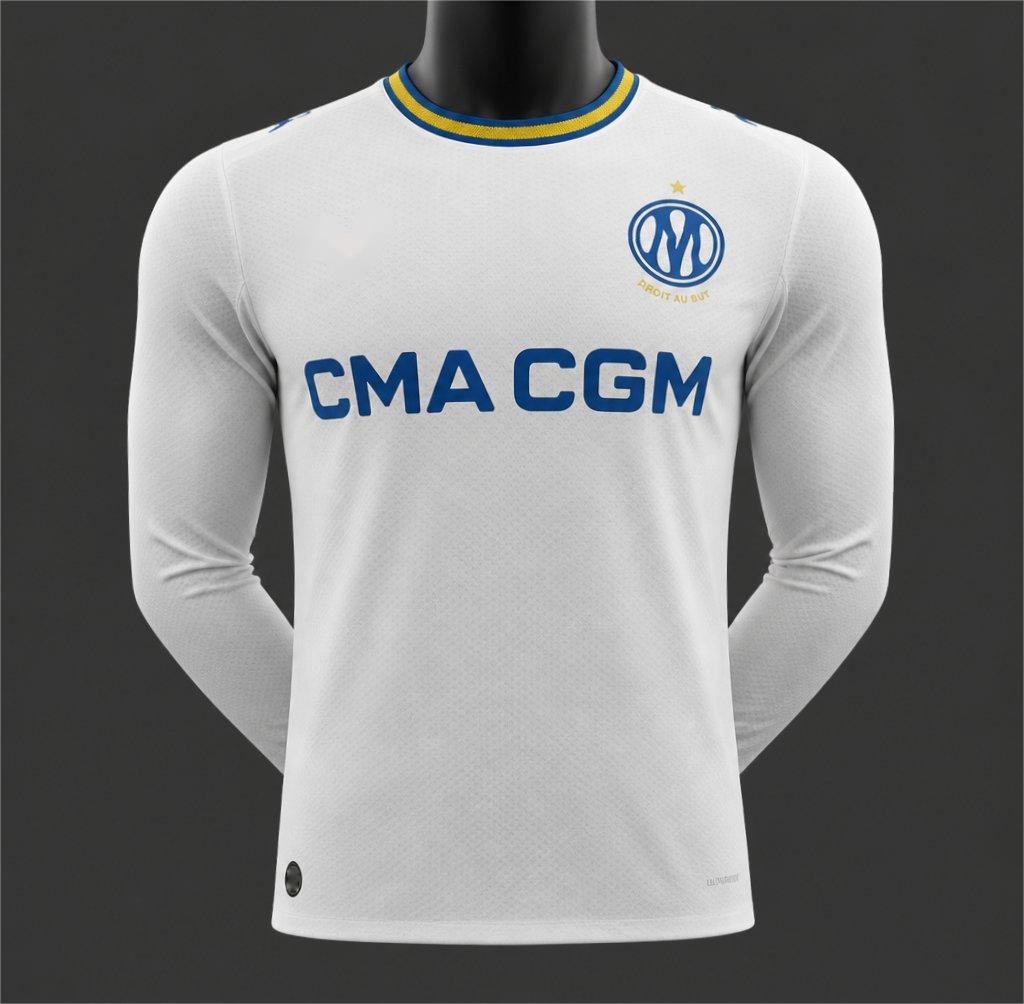 2026-27 Marseille Home White Long Sleeve Player S-2XL