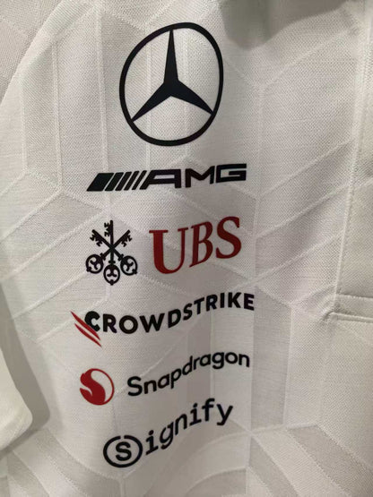 2026 F1 Mercedes Polo White Racing Suit S-5XL