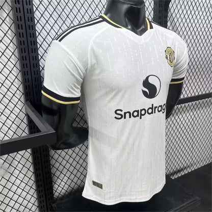 2026-27 Manchester United Auswärtstrikot Weiß mit goldenem Besatz Spieler S-3XL