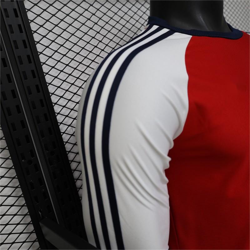 2026-27 Arsenal Originals Retro Red with White Long Sleeve Raglan Home Player S-3XL