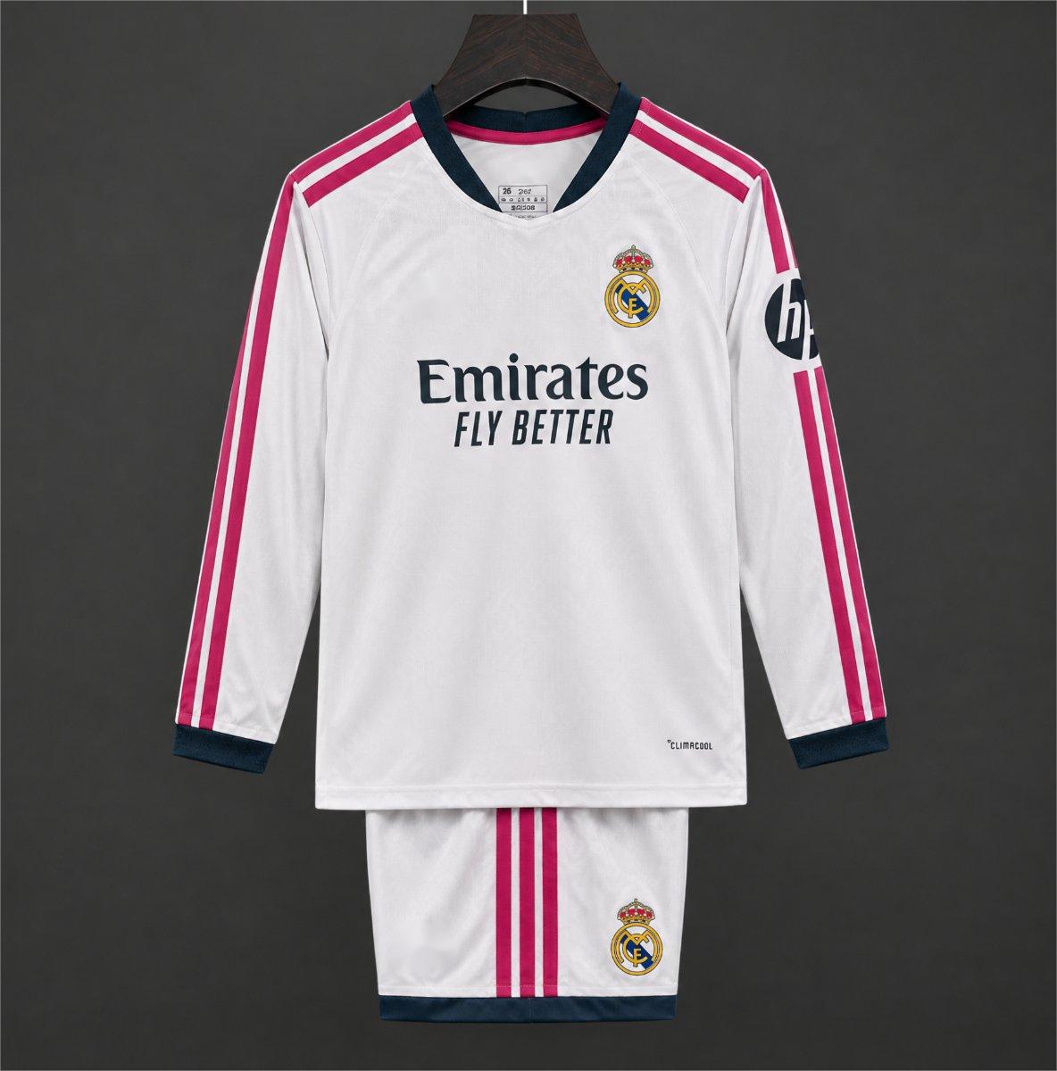 2026-27 Real Madrid Home Long Sleeve Kids Size 16-28