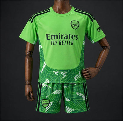 2026-27 Arsenal Goalkeeper Neon GreenDark Green Kids Size 16-28