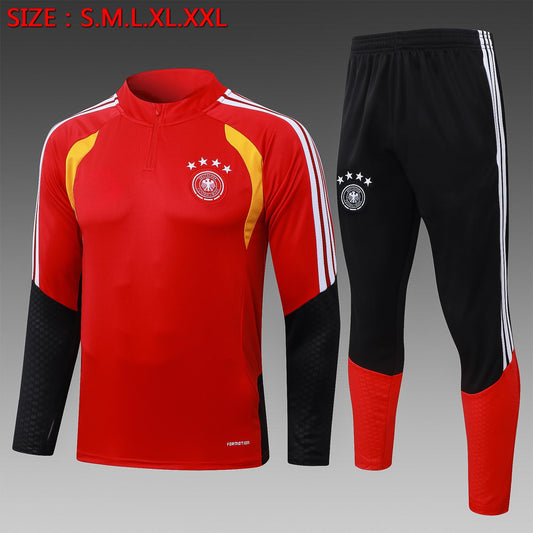 Traje de entrenamiento Alemania rojo de media cremallera 2026-27 S-2XL