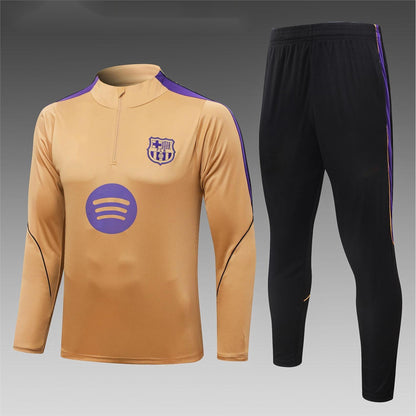 2026-27 Barcelona Mud Yellow Half Pull Training Suit Adults Or Children