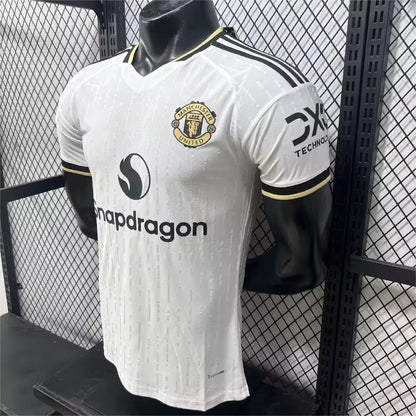2026-27 Manchester United Auswärtstrikot Weiß mit goldenem Besatz Spieler S-3XL