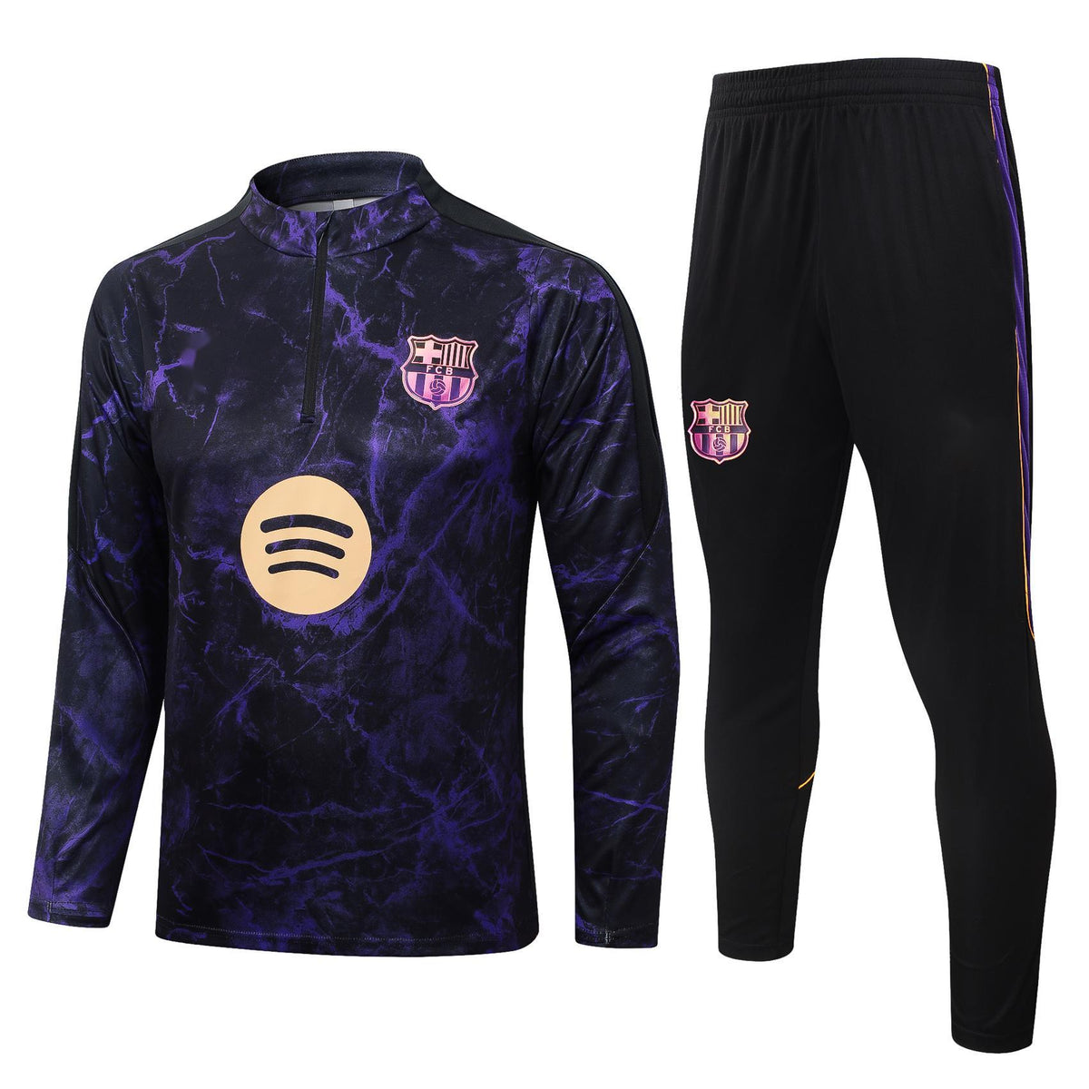 2026-27 Barcelona Black Purple Half Pull Training Suit Adults Or Children