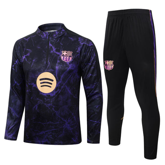 2026-27 Barcelona Black Purple Half Pull Training Suit Adults Or Children