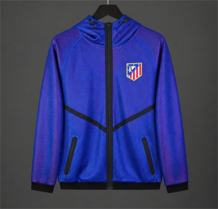 2026-27 Atletico Madrid Lightweight Breathable Mesh Blue Windbreaker S-2XL