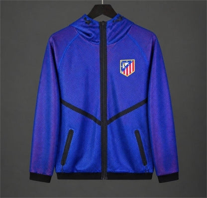 2026-27 Atletico Madrid Lightweight Breathable Mesh Blue Windbreaker S-2XL